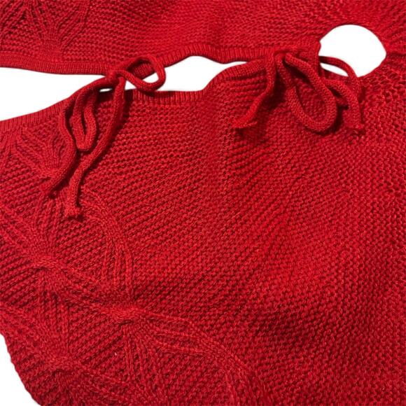 NWT 24” Red Knit Christmas Tree Skirt - Picture 9 of 9